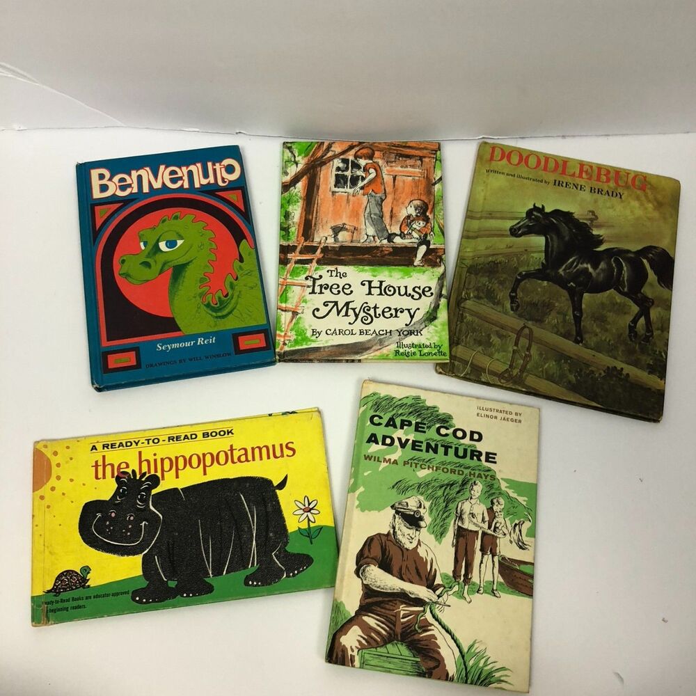 Lot of 5 Vintage Misc Books Children Kids Hardcover 1970s